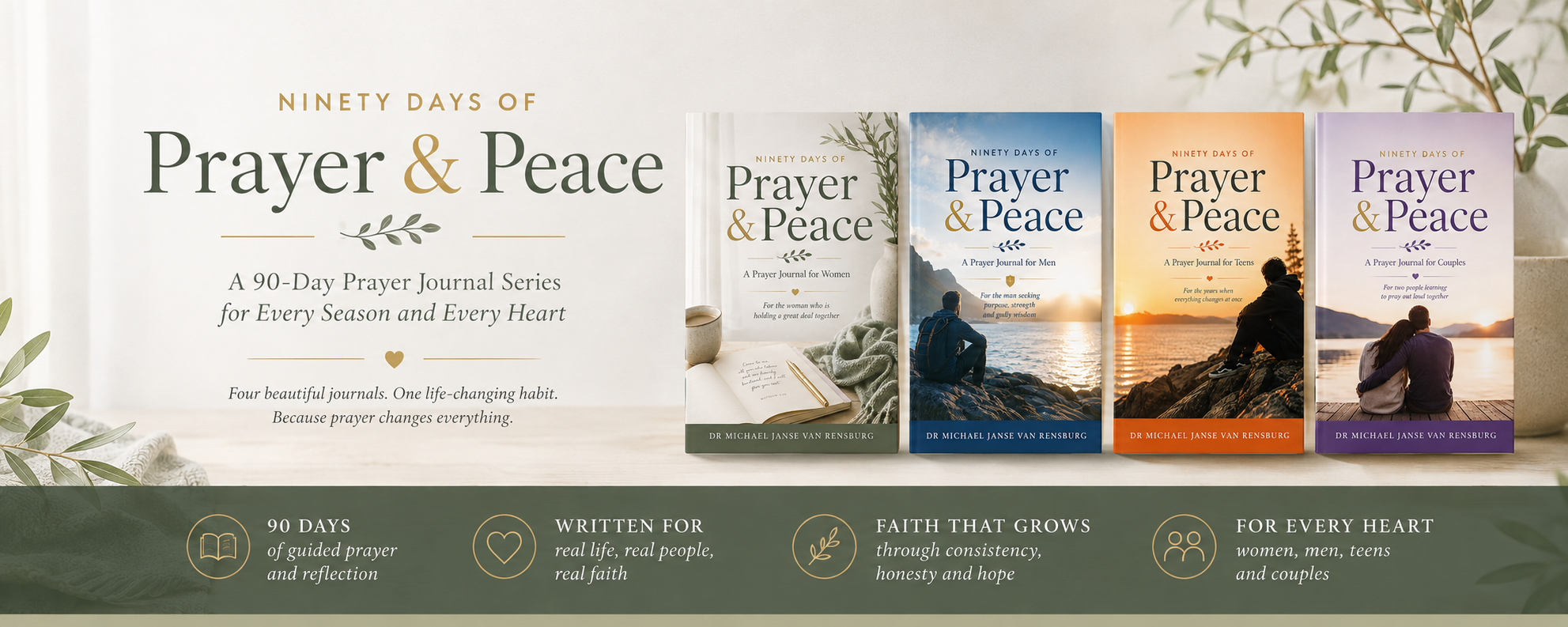 Ninety Days of Prayer & Peace — a series of four guided prayer journals by Dr Michael Janse van Rensburg